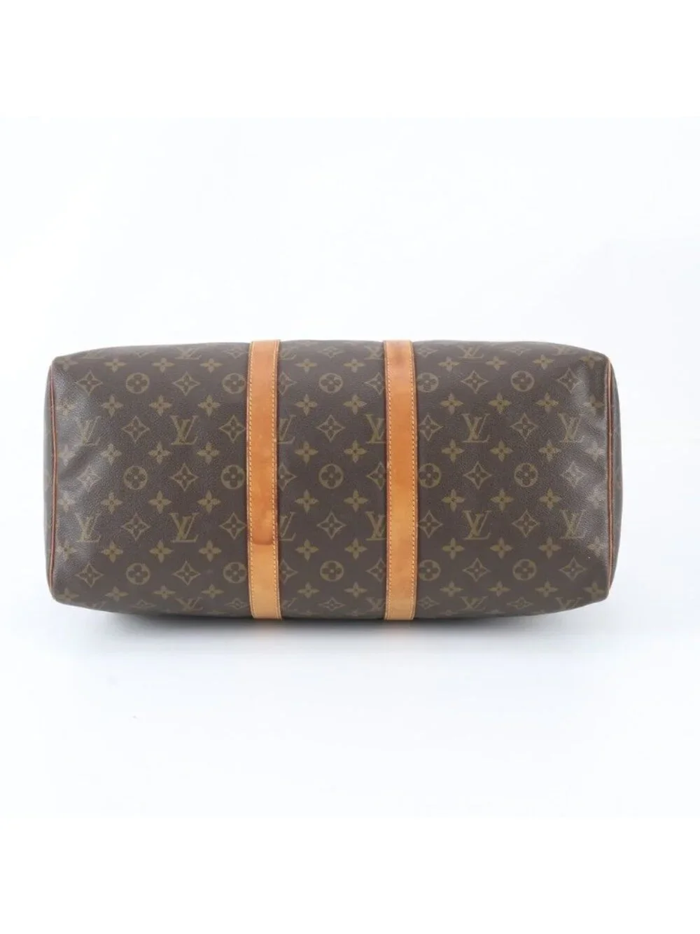 Louis Vuitton Monogram Keepall 45 Leather Boston Bag Tote Carry
